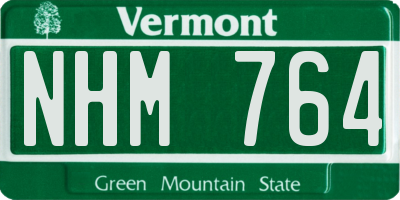 VT license plate NHM764