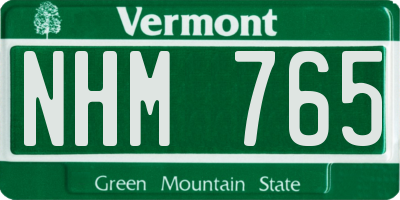 VT license plate NHM765