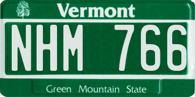 VT license plate NHM766