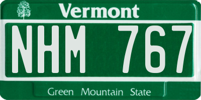 VT license plate NHM767