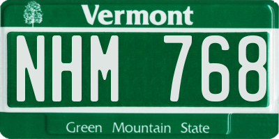 VT license plate NHM768