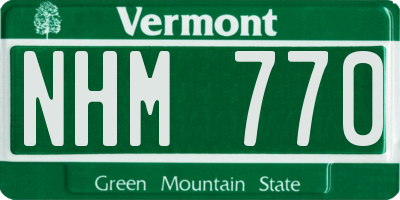 VT license plate NHM770