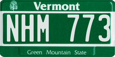 VT license plate NHM773