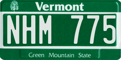 VT license plate NHM775