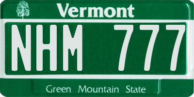 VT license plate NHM777
