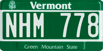 VT license plate NHM778