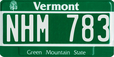 VT license plate NHM783
