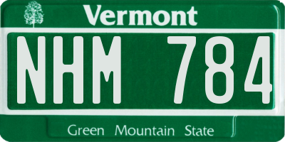 VT license plate NHM784