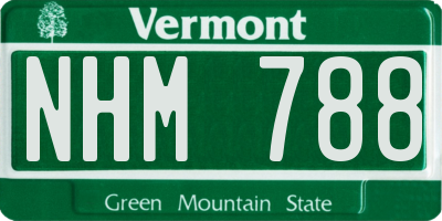 VT license plate NHM788