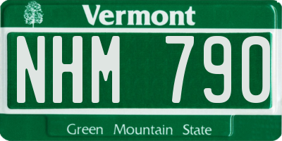 VT license plate NHM790