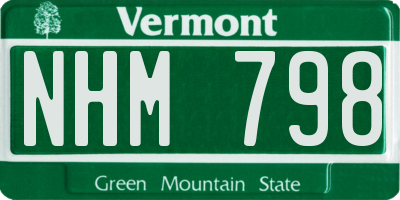 VT license plate NHM798