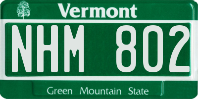 VT license plate NHM802
