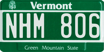 VT license plate NHM806