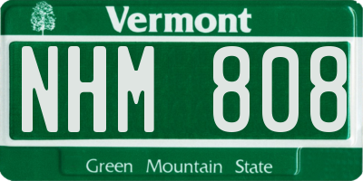 VT license plate NHM808