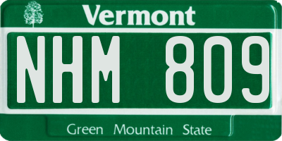 VT license plate NHM809