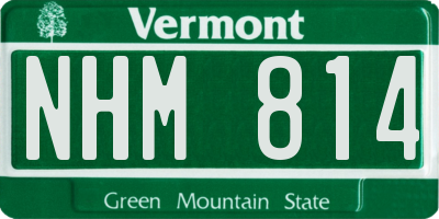 VT license plate NHM814