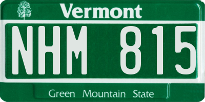VT license plate NHM815