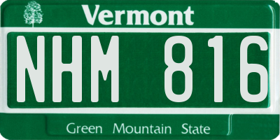 VT license plate NHM816