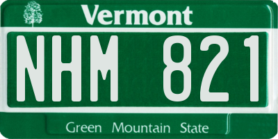 VT license plate NHM821