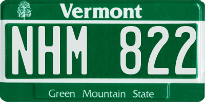 VT license plate NHM822