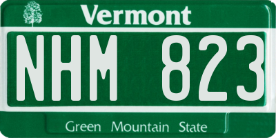 VT license plate NHM823