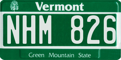 VT license plate NHM826
