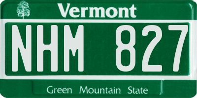 VT license plate NHM827
