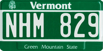 VT license plate NHM829