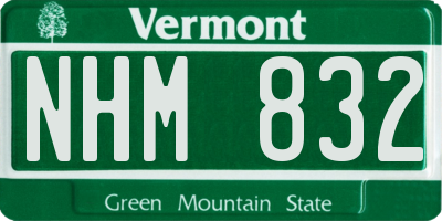 VT license plate NHM832