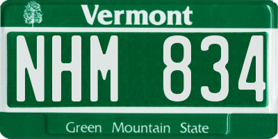 VT license plate NHM834