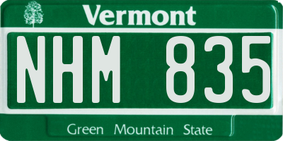 VT license plate NHM835