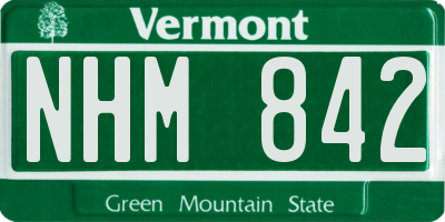VT license plate NHM842