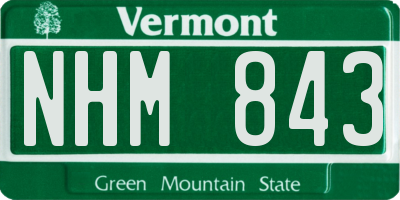 VT license plate NHM843