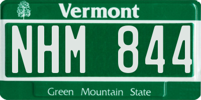 VT license plate NHM844