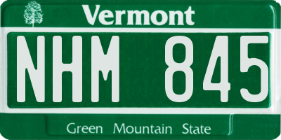 VT license plate NHM845