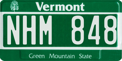 VT license plate NHM848