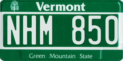 VT license plate NHM850