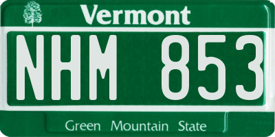 VT license plate NHM853