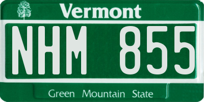 VT license plate NHM855