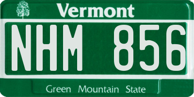 VT license plate NHM856