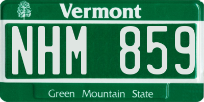 VT license plate NHM859