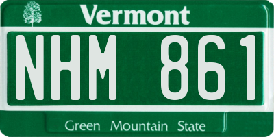 VT license plate NHM861