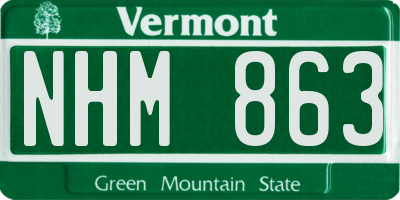 VT license plate NHM863