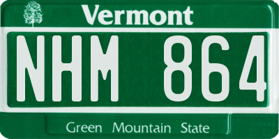 VT license plate NHM864