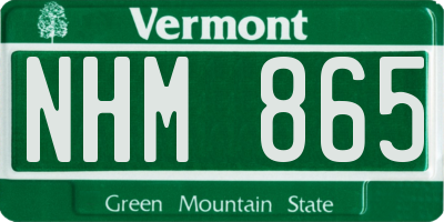 VT license plate NHM865