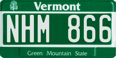 VT license plate NHM866