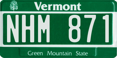 VT license plate NHM871