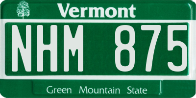 VT license plate NHM875