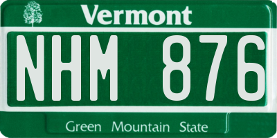 VT license plate NHM876