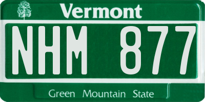 VT license plate NHM877